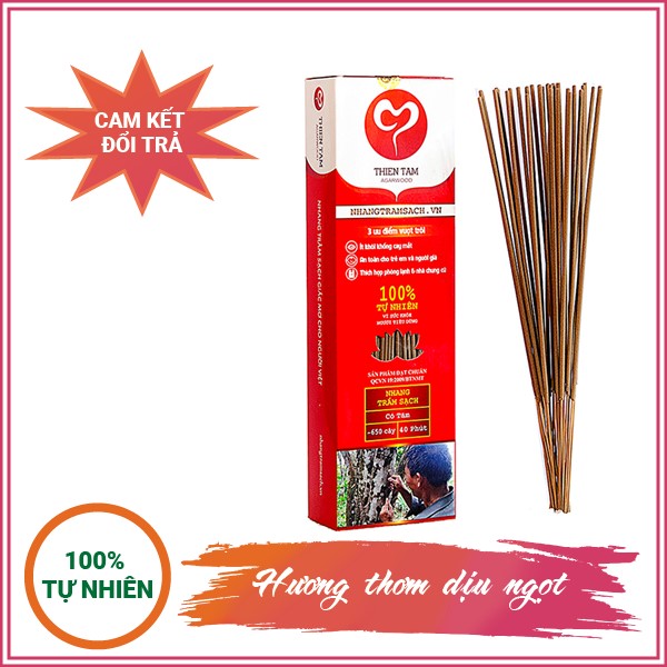 Nhang trầm sạch 30cm (tăm mộc)